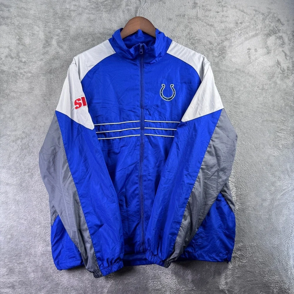 Indianapolis Colts NFL Reebok Sports Illustrated Blue Windbreaker Jacket Mens L